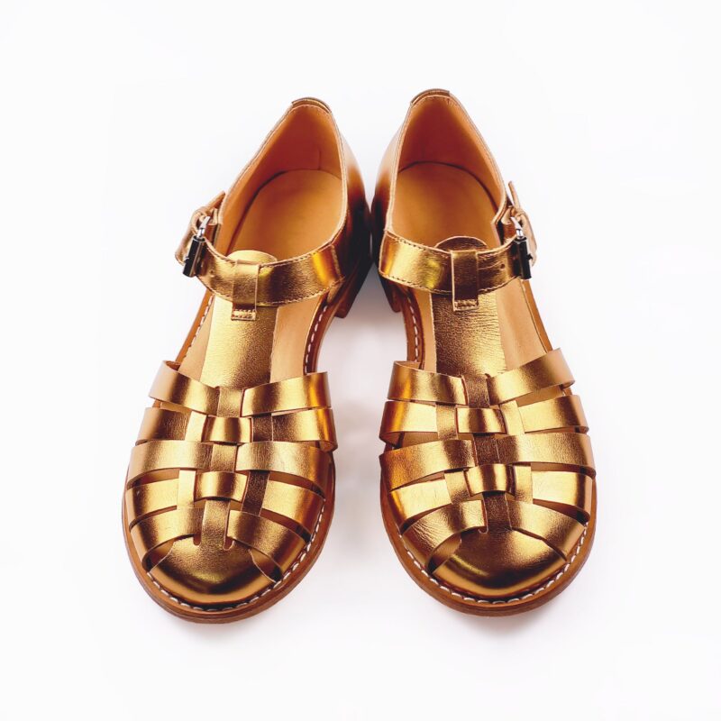 Handmade Leather Fisherman Sandals - Golden - obrazek 6