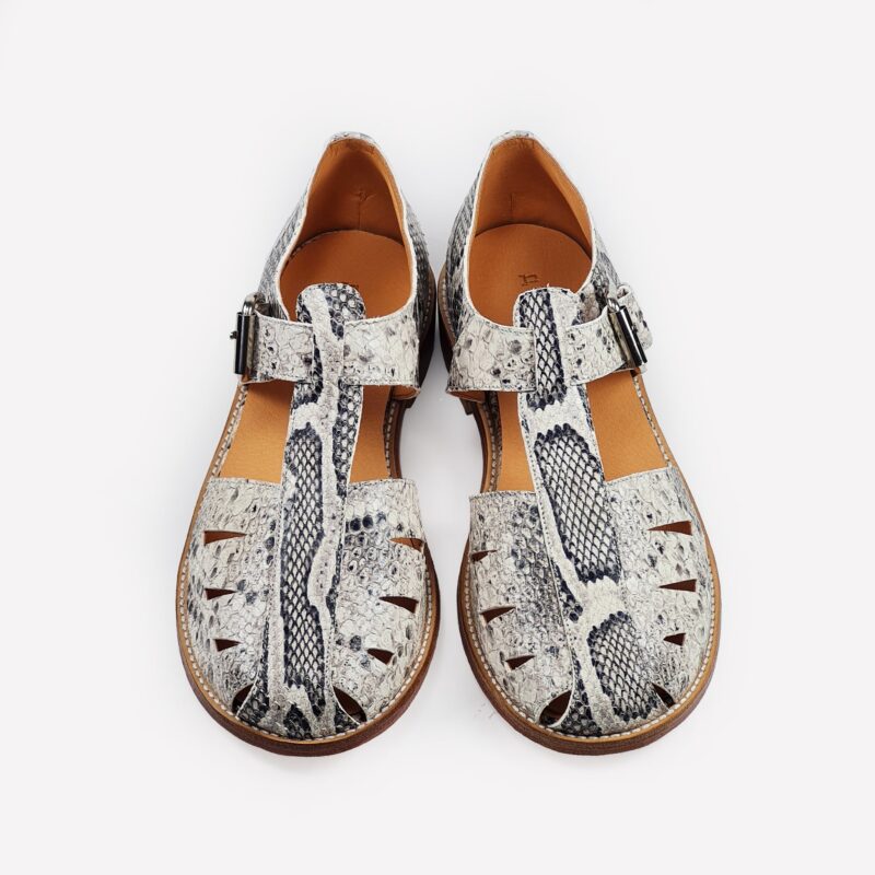 Handmade Snake Print Sandals - obrazek 5