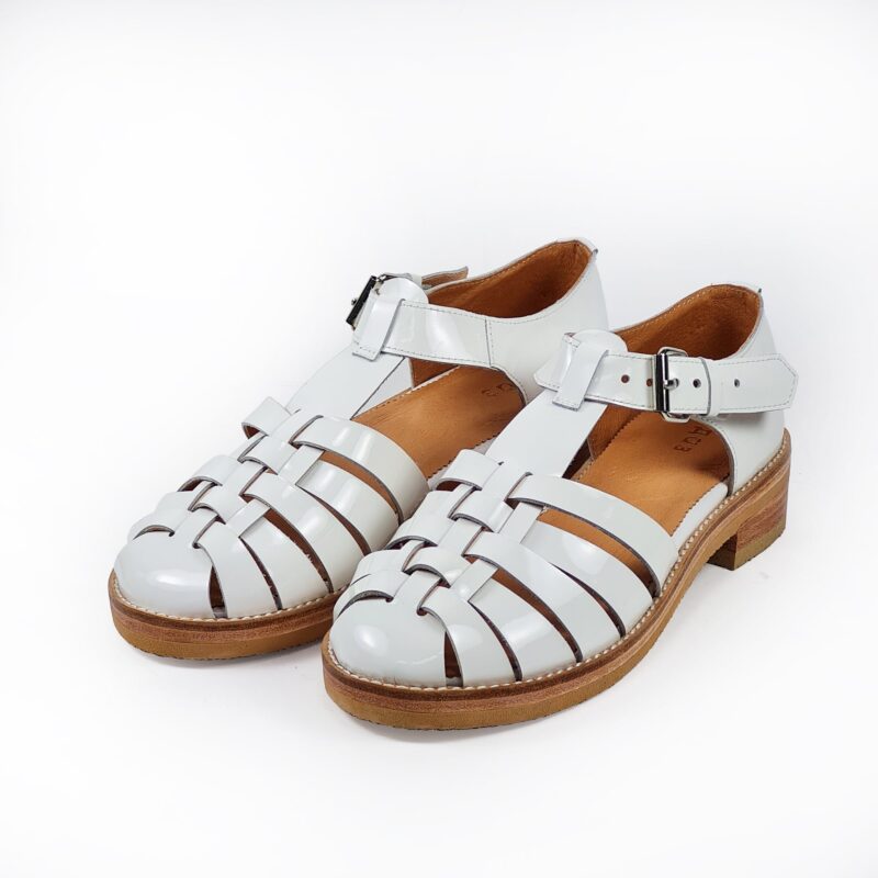 Handmade Leather Fisherman Sandals - White - obrazek 2