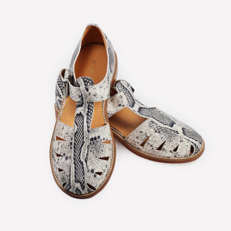 Handmade Snake Print Sandals - obrazek 2