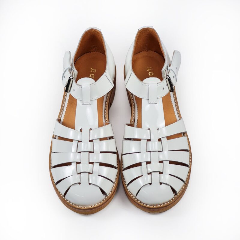 Handmade Leather Fisherman Sandals - White - obrazek 8