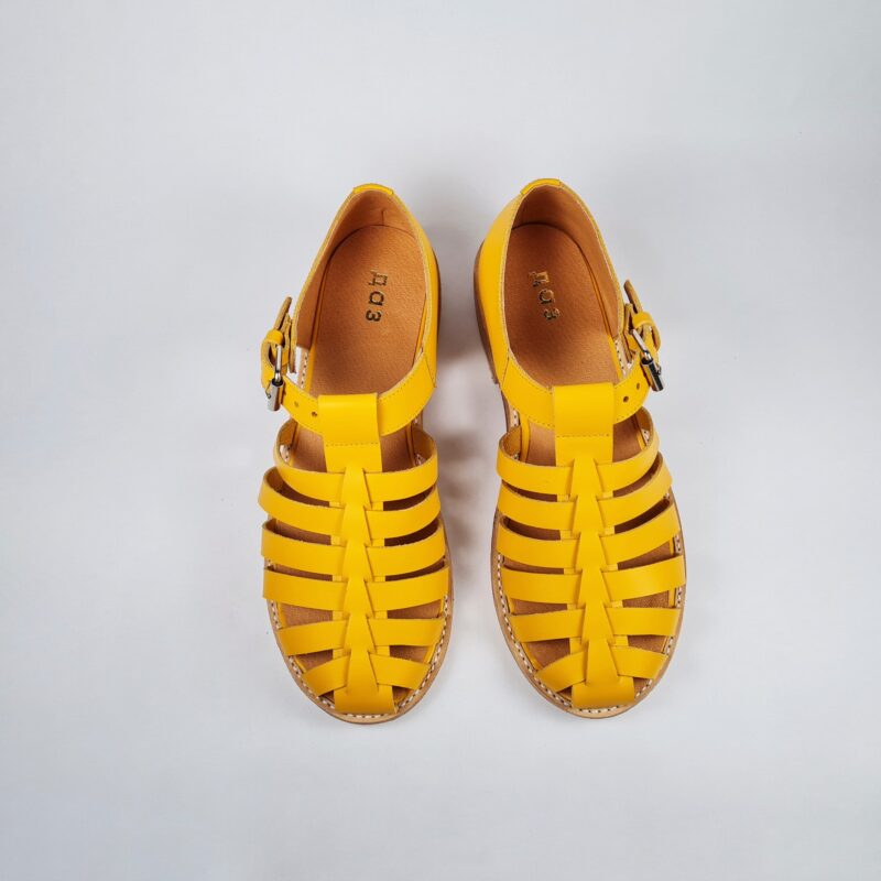 Handmade Leather Fisherman Sandals - Yellow - obrazek 6
