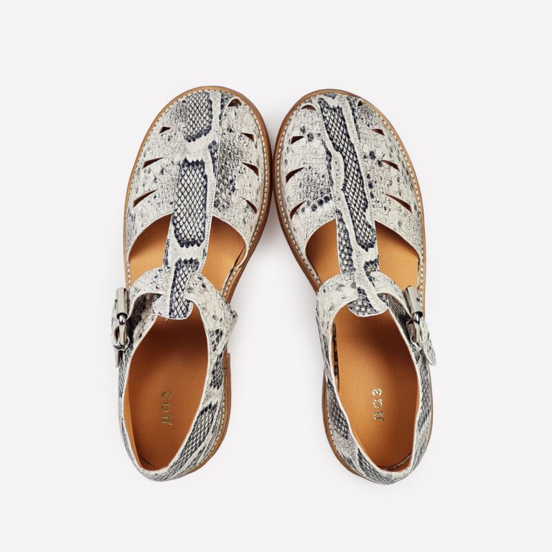 Handmade Snake Print Sandals - obrazek 3