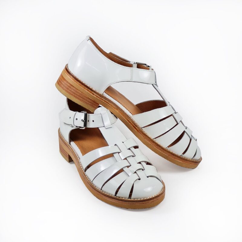 Handmade Leather Fisherman Sandals - White - obrazek 4