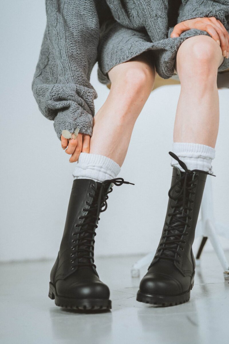 516 aka High Aviator Boots - Black - obrazek 2
