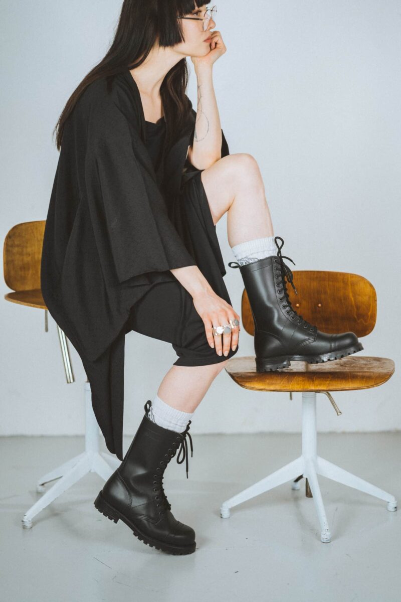 516 aka High Aviator Boots - Black - obrazek 3