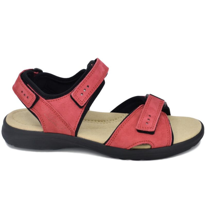 Liiva Women's Leather Sandals - Red - obrazek 2