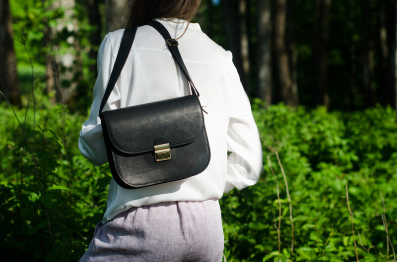 Natural Leather Saddle Bag Large – Black - obrazek 2