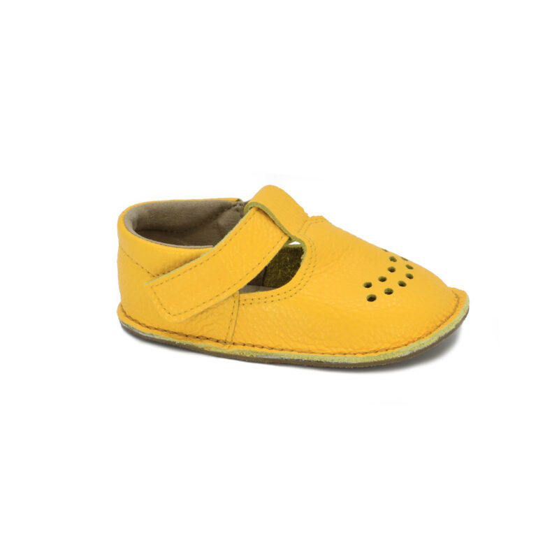 Leather Kids' Shoes Lusti - Yellow - obrazek 4