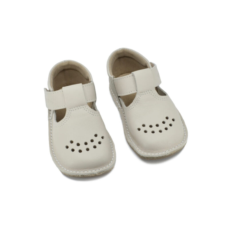 Leather Kids' Shoes Lusti - Natural White - obrazek 2