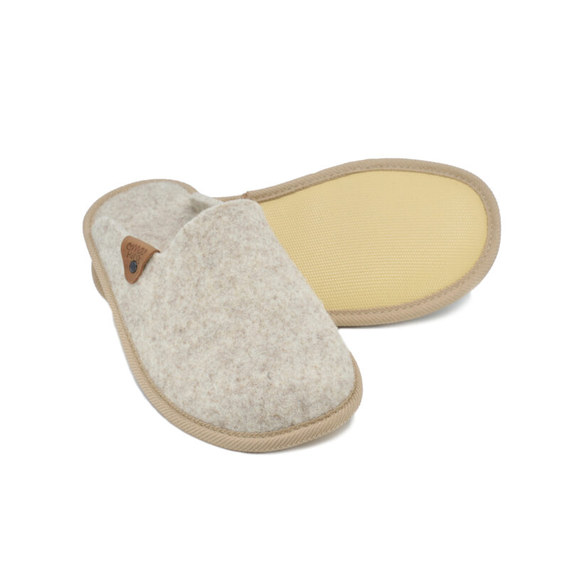 Natural felt slippers Pelsi - New Beige - obrazek 2