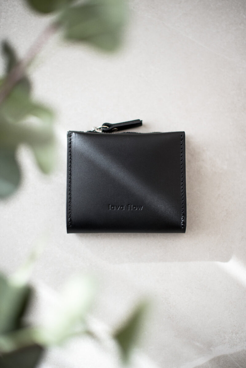 Classic Leather Wallet MINI TAAL - Black - obrazek 2