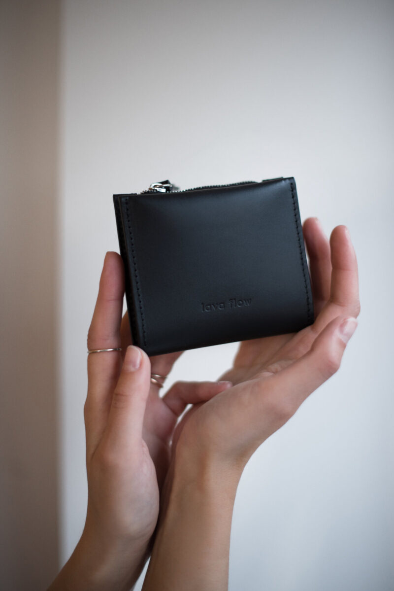 Classic Leather Wallet MINI TAAL - Black - obrazek 3