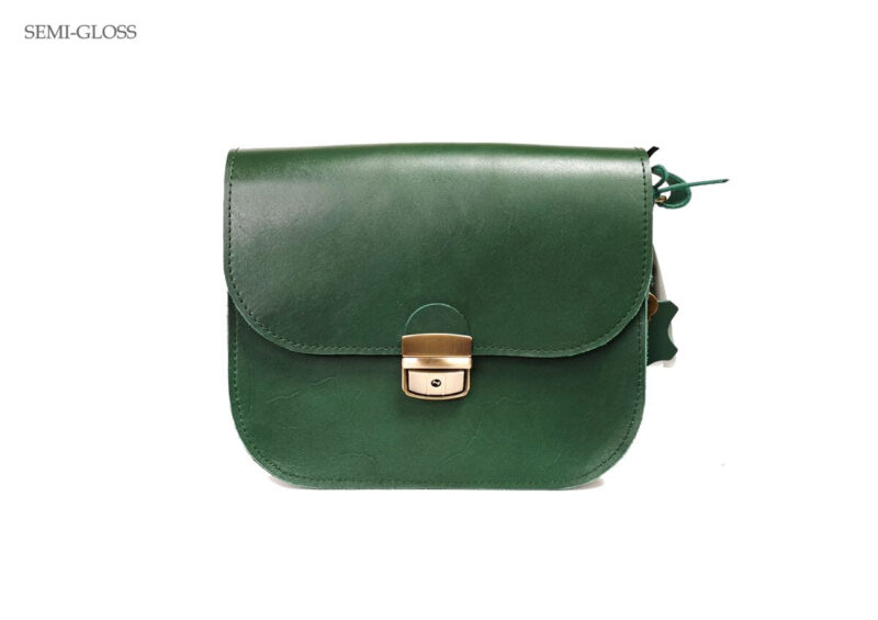Natural Leather Saddle Bag Large – Green - obrazek 3