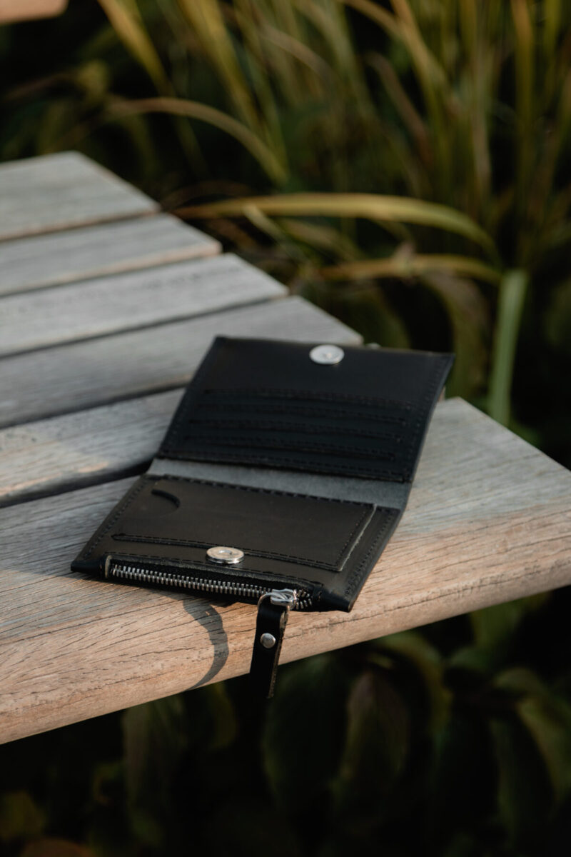 Classic Leather Wallet MINI TAAL - Black - obrazek 4