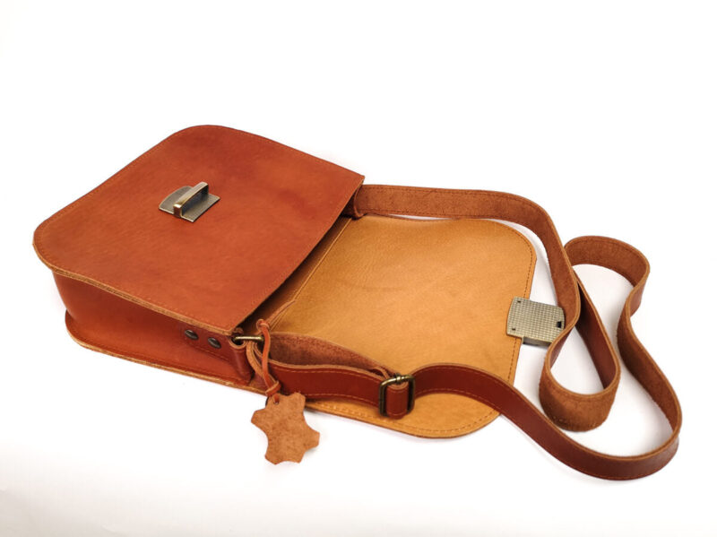 Natural Leather Saddle Bag Large – Light Brown - obrazek 2