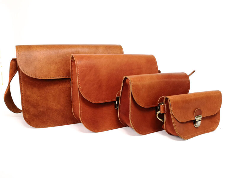 Natural Leather Saddle Bag Medium – Light Brown - obrazek 5