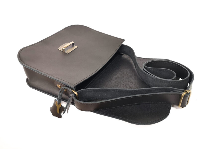 Natural Leather Saddle Bag Large – Black - obrazek 3