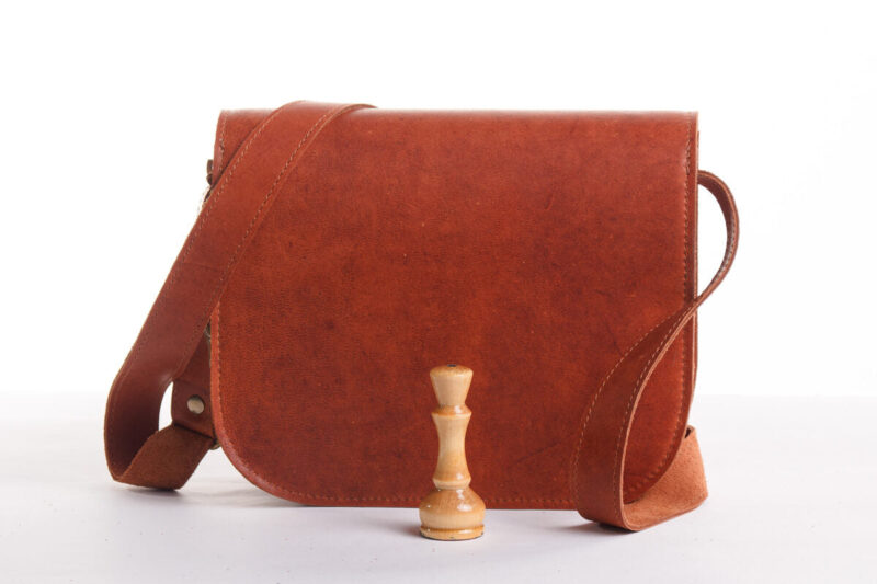 Natural Leather Saddle Bag Large – Light Brown - obrazek 5