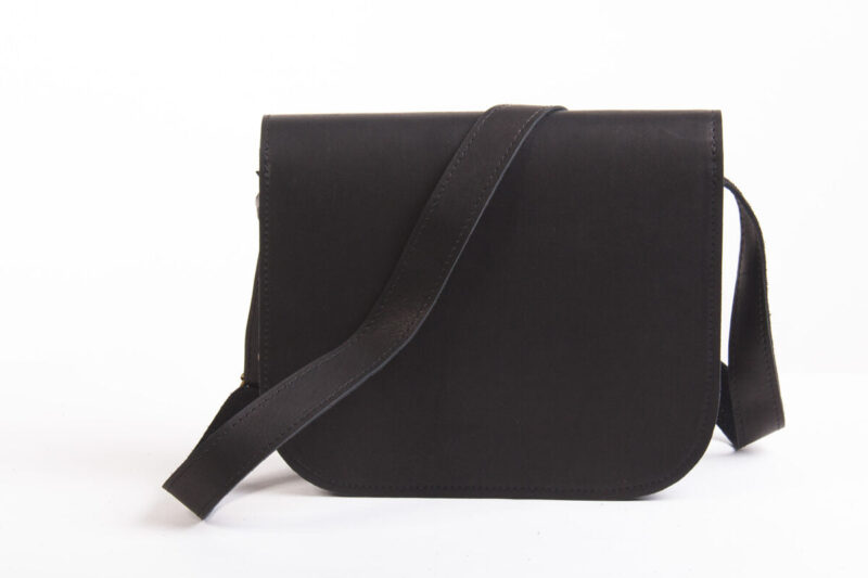 Natural Leather Saddle Bag Large – Black - obrazek 5