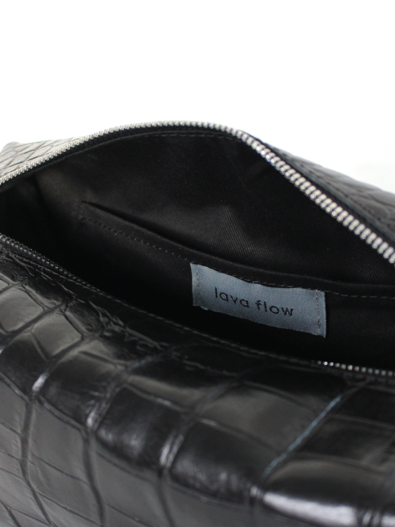 Cosmetic Bag VESUVIUS - Black Croco - obrazek 2
