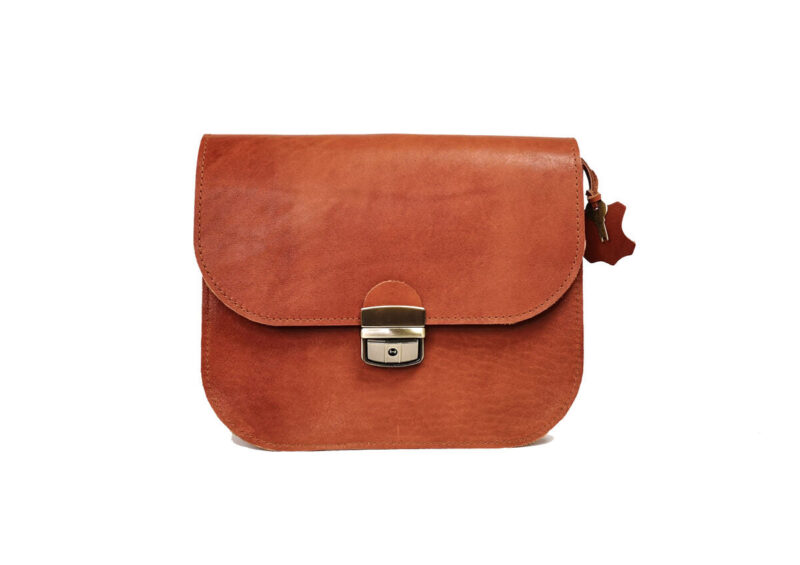 Natural Leather Saddle Bag Large – Light Brown - obrazek 8