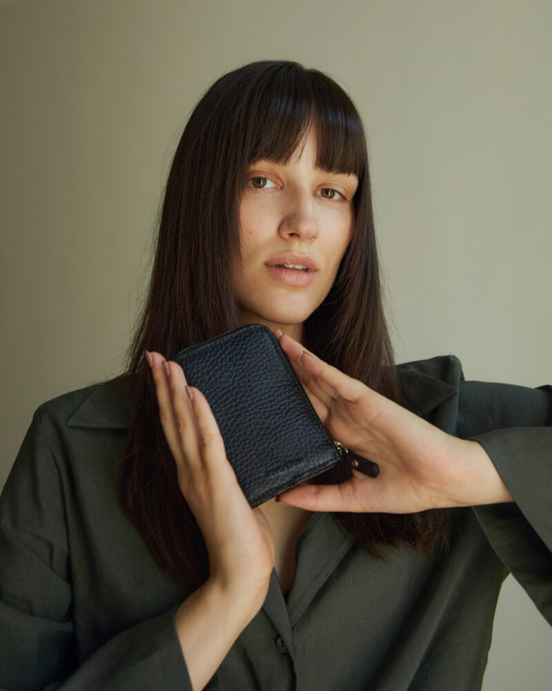 Classic Leather Wallet MACA - Black - obrazek 3