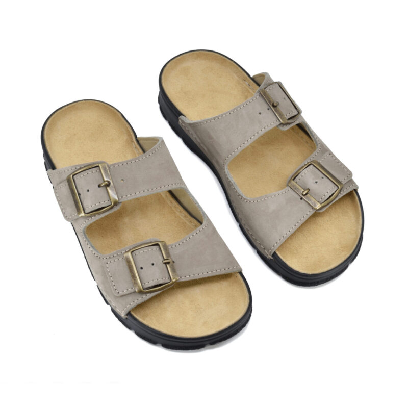 Meeliku Leather Sandals - Grey - obrazek 3