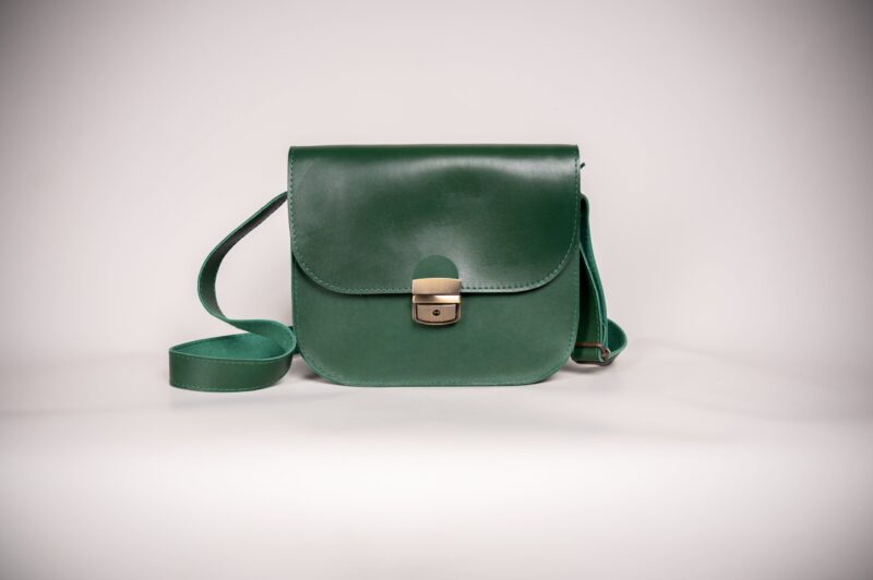 Natural Leather Saddle Bag Large – Green - obrazek 11