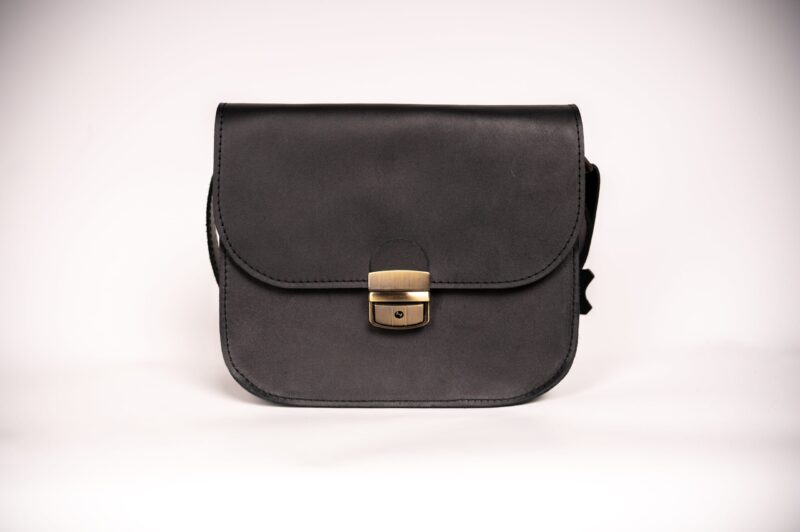 Natural Leather Saddle Bag Large – Black - obrazek 9