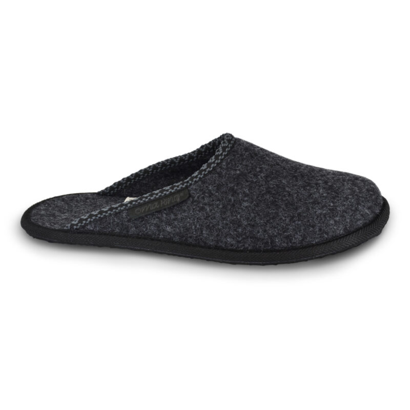 Natural Felt Slippers Mustja - obrazek 3