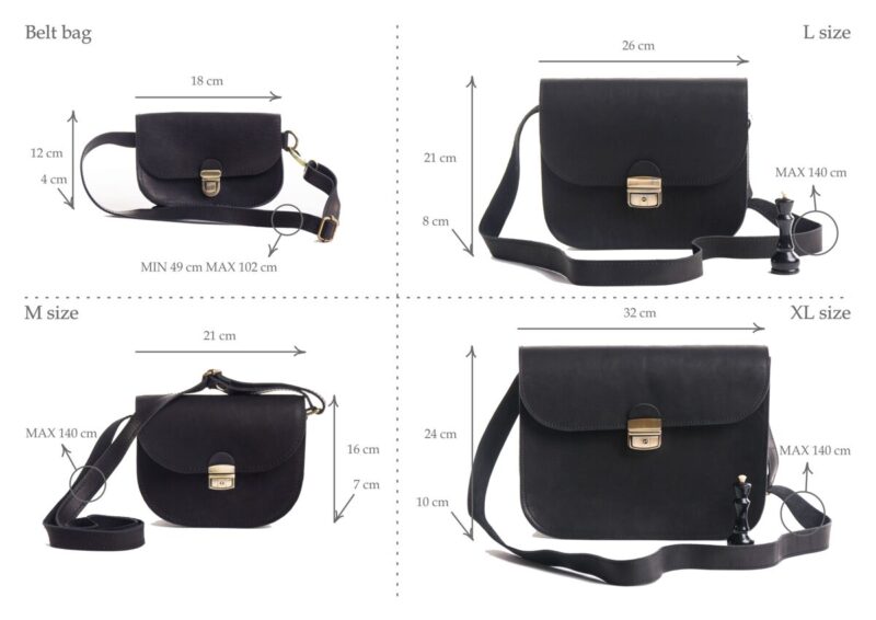 Natural Leather Saddle Bag Large – Black - obrazek 7