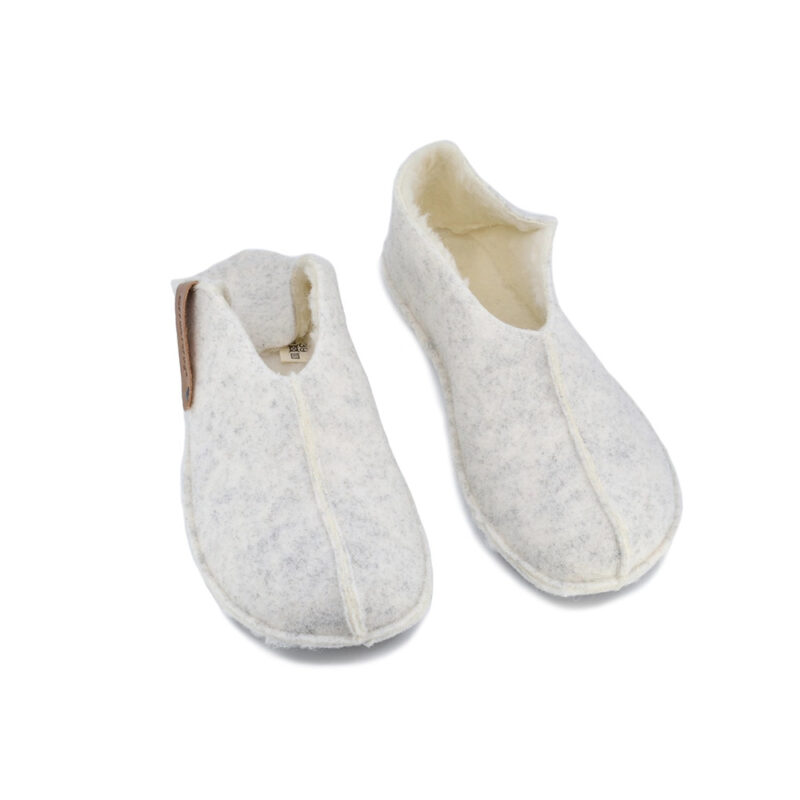 Tohkri Unisex Slippers – Natural Lambswool, White - obrazek 5