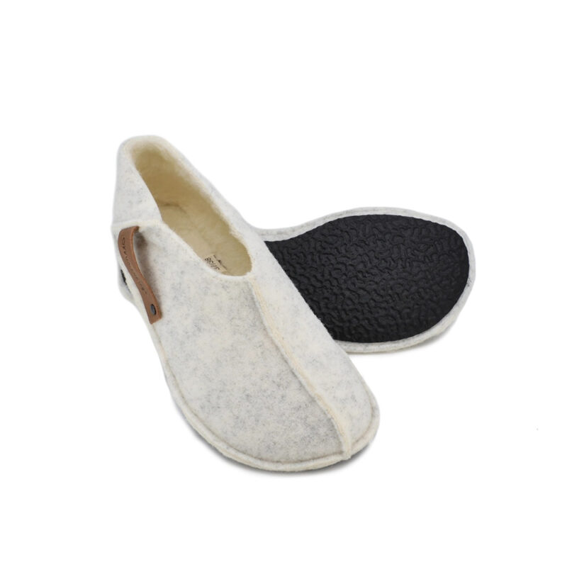Tohkri Unisex Slippers – Natural Lambswool, White - obrazek 3