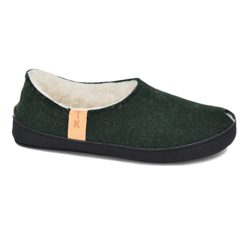 TOKU Budapest Slippers with Lambswool - Dark Green - obrazek 6