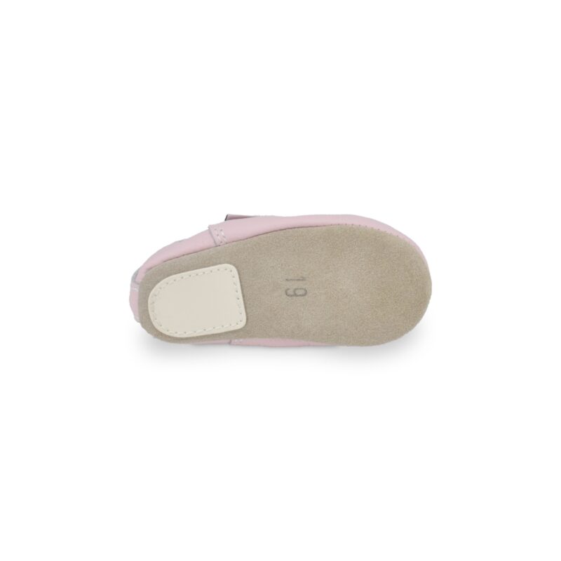 Classic Leather Slippers with Elastic for Kids - Pink - obrazek 2