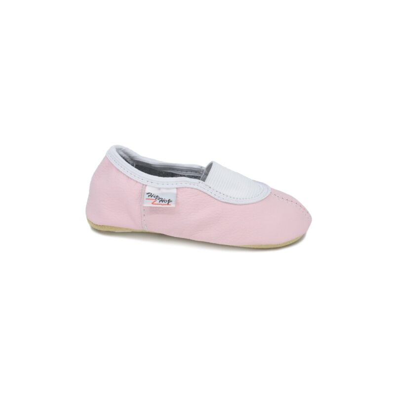 Classic Leather Slippers with Elastic for Kids - Pink - obrazek 4