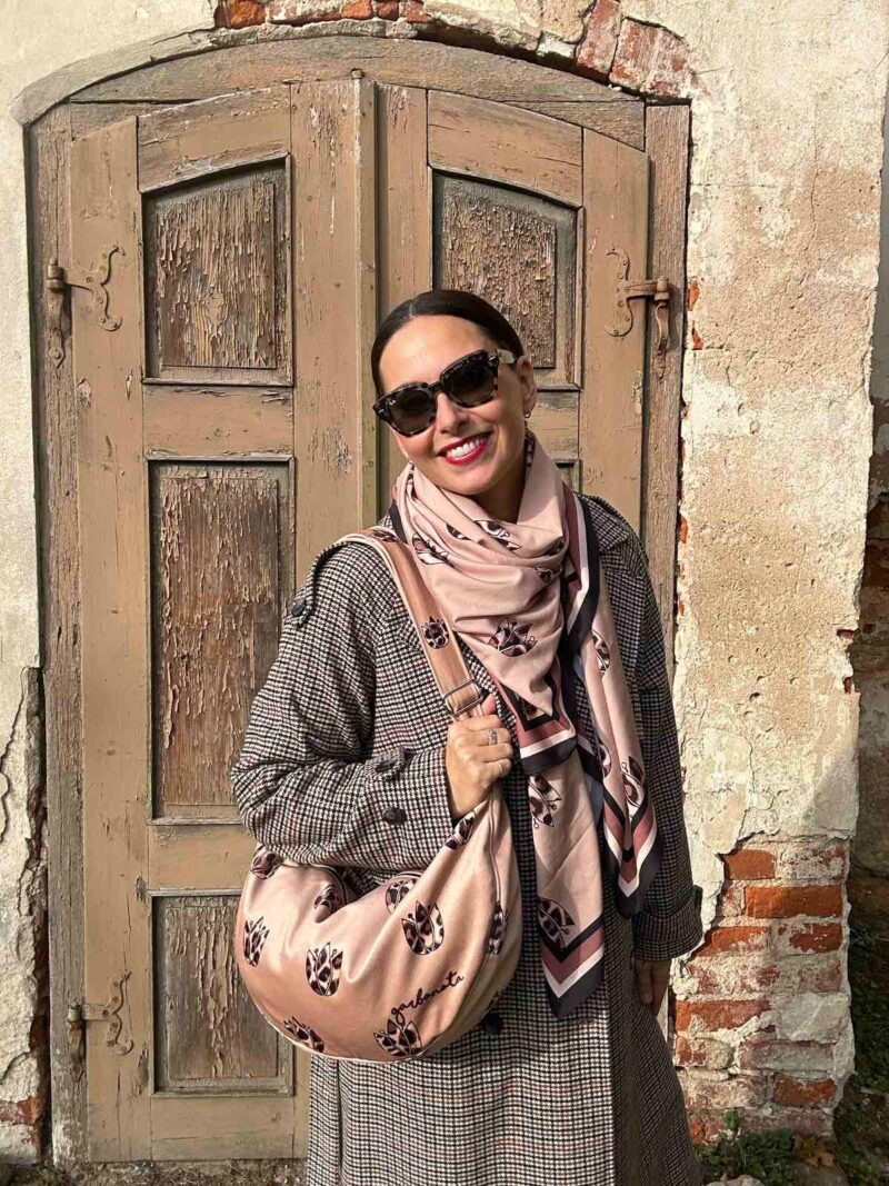 Hobo Bag - Brown Leopard Tulips - obrazek 8