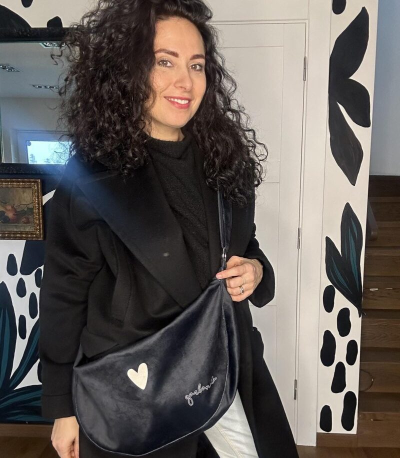 Hobo Bag Heart - Black - obrazek 6
