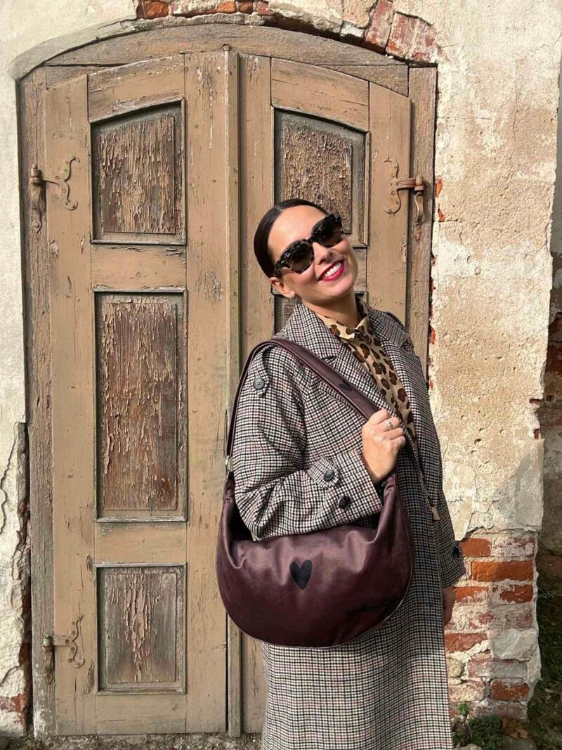 Hobo Bag Heart - Brown - obrazek 5