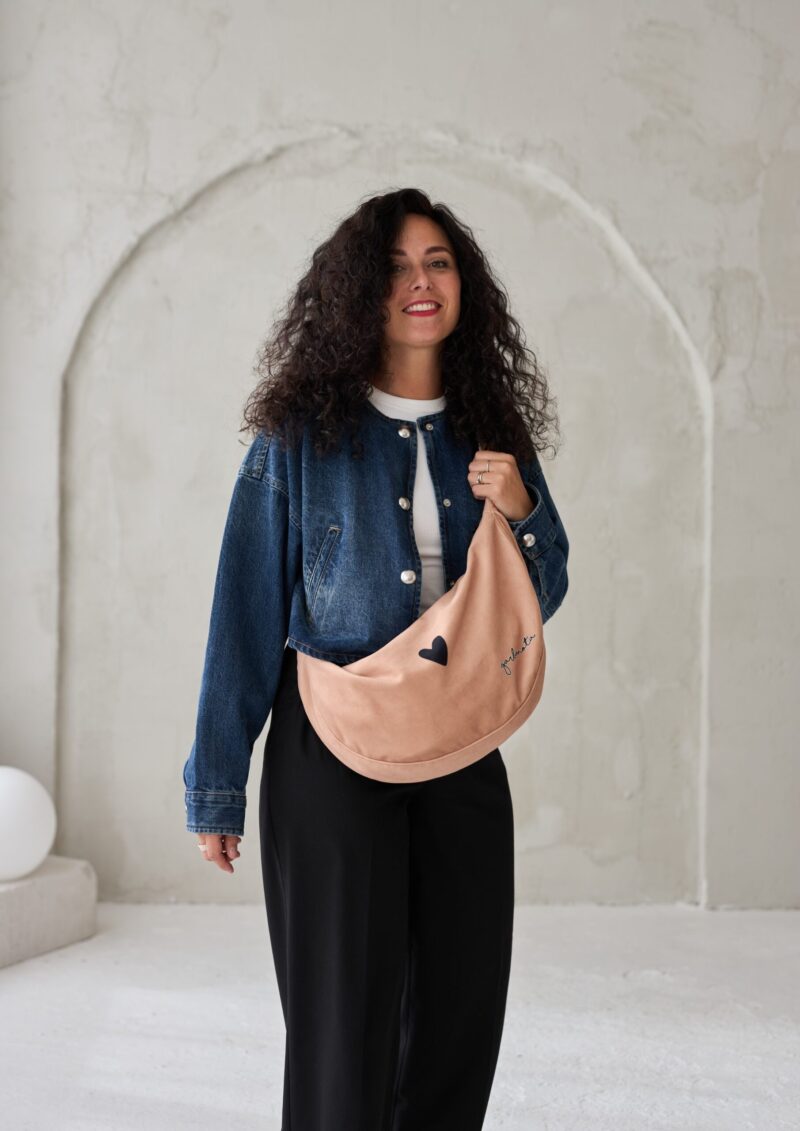 Hobo Bag Heart - Cream - obrazek 4