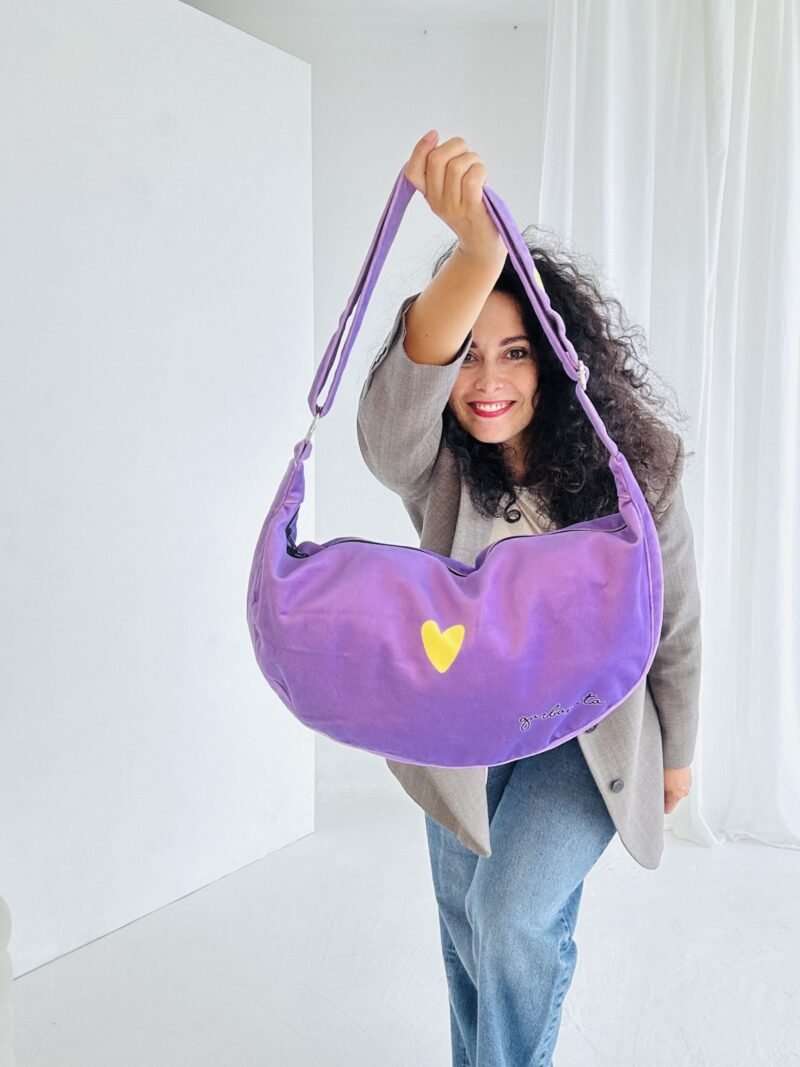 Hobo Bag Heart - Purple - obrazek 3