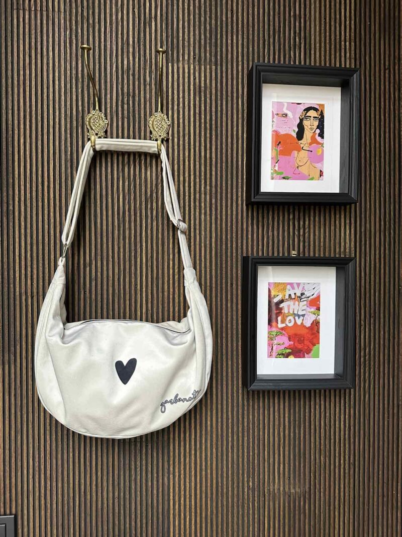 Hobo Bag Heart - White - obrazek 11