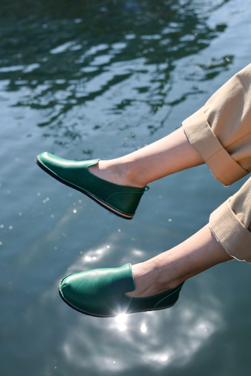 London - Classic shoes in the TOKU style - Green - obrazek 2