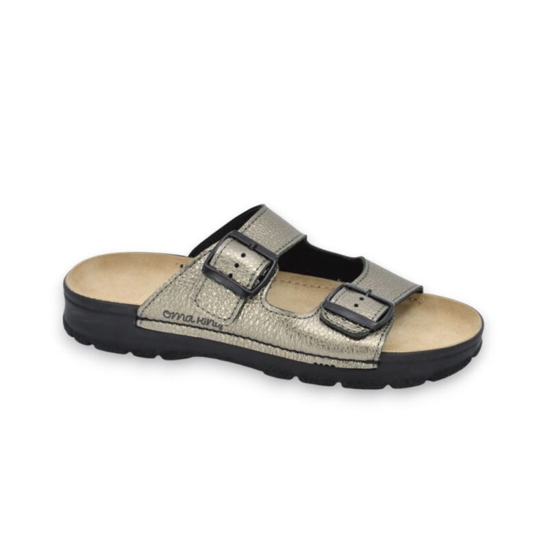Meeliku Womens Leather Sandals – Metallic - obrazek 3