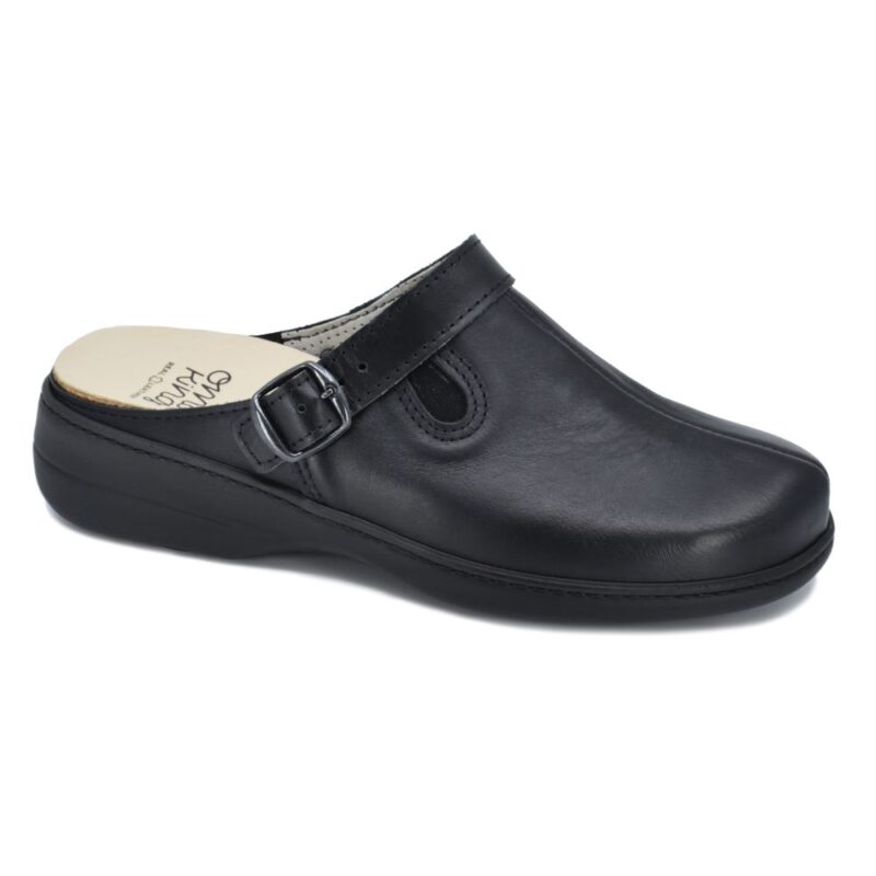 Loosu Closed Toe Leather Sandals - Black - obrazek 2