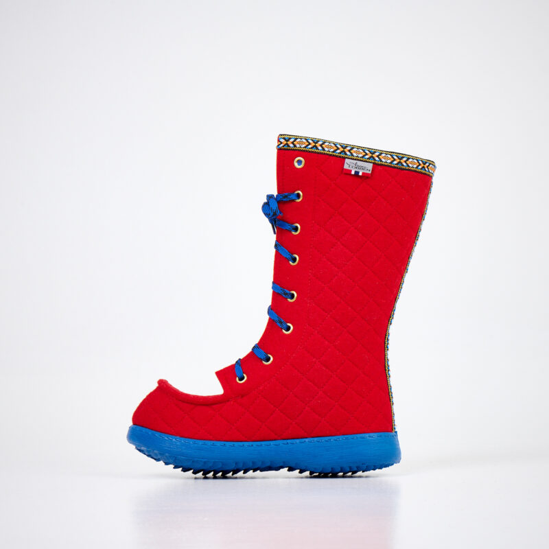Polar Lobben Felt Boots - Red - obrazek 4