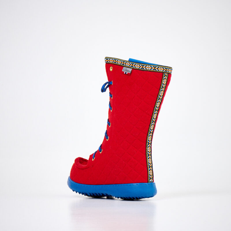 Polar Lobben Felt Boots - Red - obrazek 2