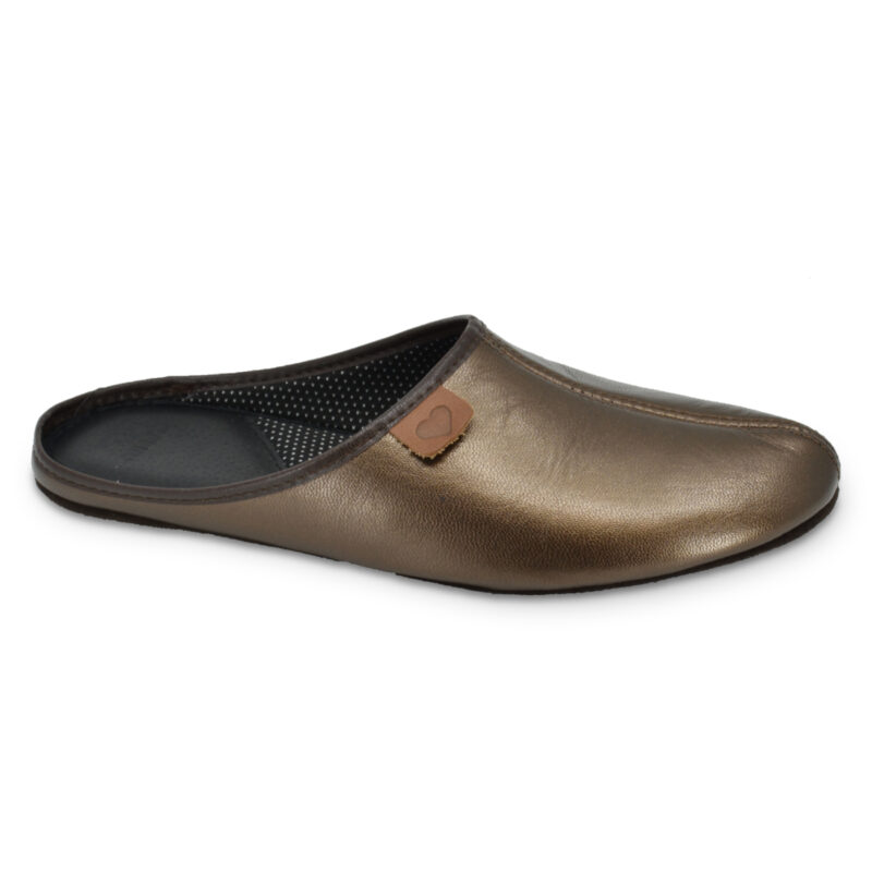 Leather Slippers Sänna for Women - Bronze - obrazek 2