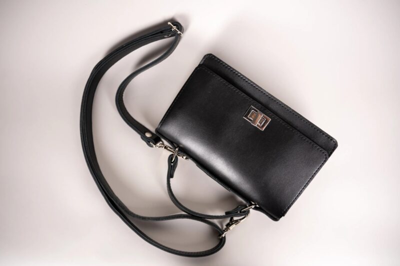 Small Briefcase Handbag - Black - obrazek 9